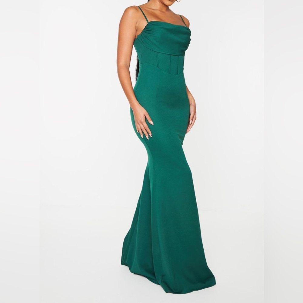 PrettyLittleThing Corset Draped Strappy Bridesmaid Dress